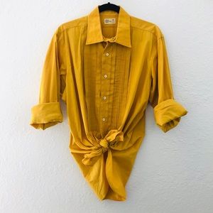 Mustard yellow vintage tuxedo shirt/dress